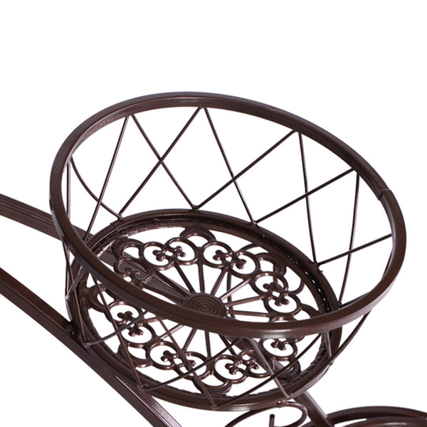 Levede Plant Stand Outdoor Indoor Metal Bicycle Shaped Bronze Plant Stands