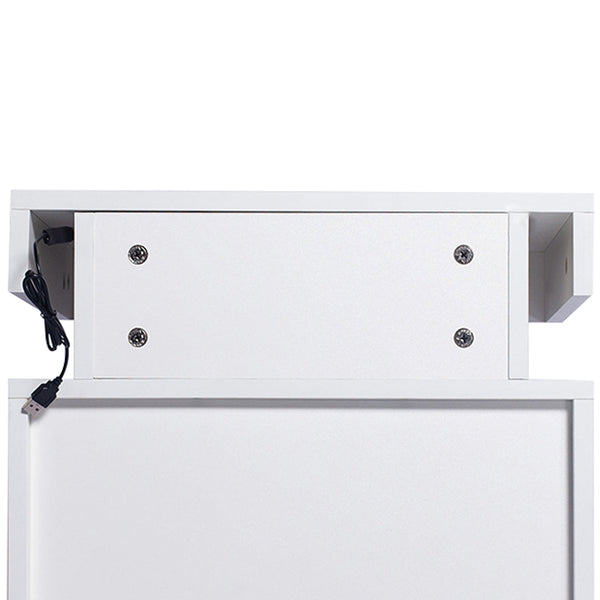 Levede Rgb Led Side White Bedside Tables