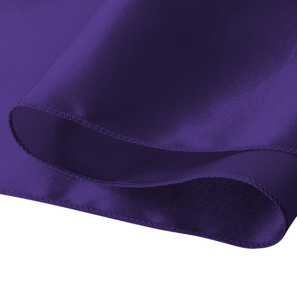50X Coloured Satin Chair Eggplant Table Runners