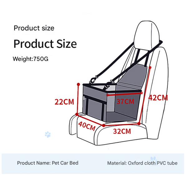 Pink Bone Print Portable Pet Car Seat For Dogs And Cats Adjustable Travel Carrier With Safety Belt Pet Transport