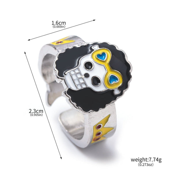 Anime Merchandise One Piece Straw Hat Pirates Ring Luffy Zoro Sanji Nami Robin Chopper Cosplay Finger Rings