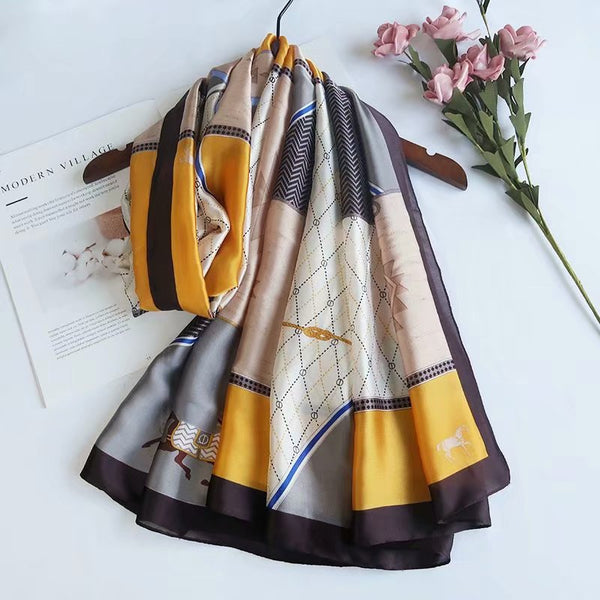 Colourful Shawl Travel Silk Scarf Women's Accessories Scarves & Wraps