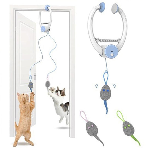 Interactive Electric Cat Toy Door Hanging Usb Rechargeable Retractable Self Play Cat Toys