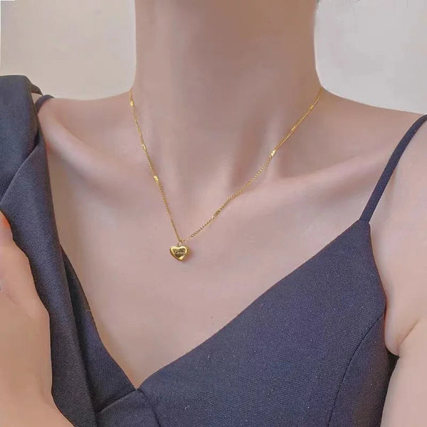 Fashion Jewelry Necklace For Women Vintage Simple Love Heart Pendant Party Gift Necklaces & Pendants