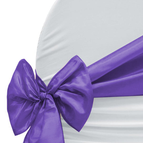 50X Coloured Satin Chair Eggplant Table Runners