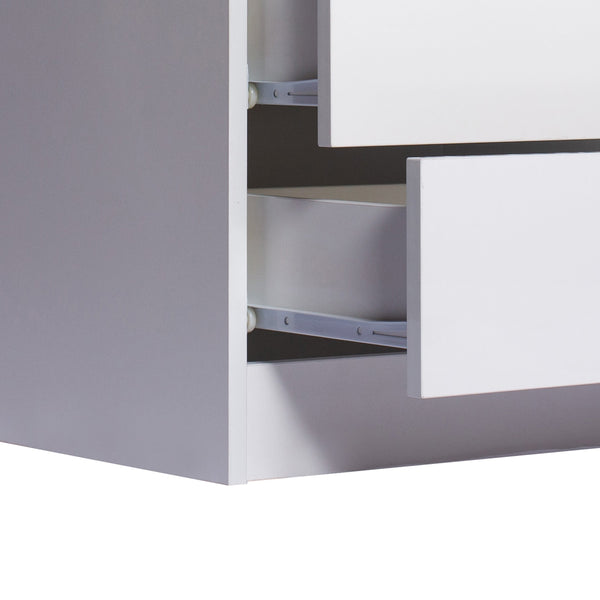 Levede Rgb Led Side White Bedside Tables