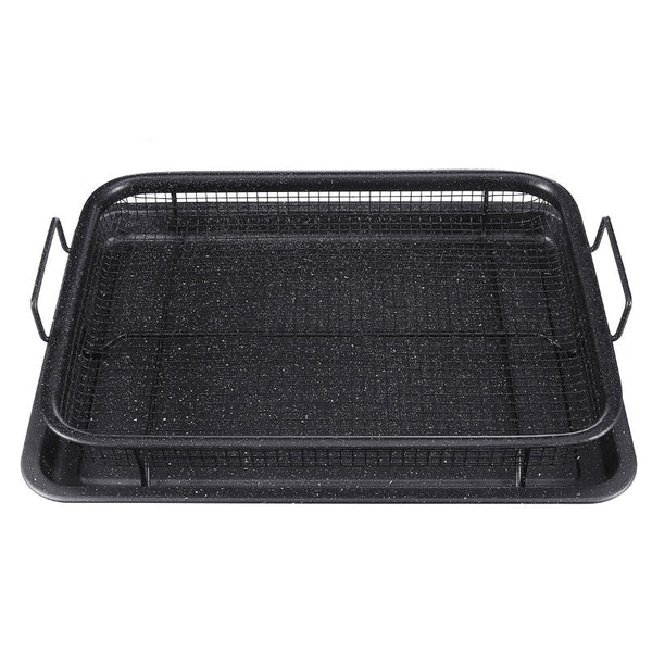 Black Non Stick Mesh Pan Oven Baking Grill Tray Basket Barbecue Accessories