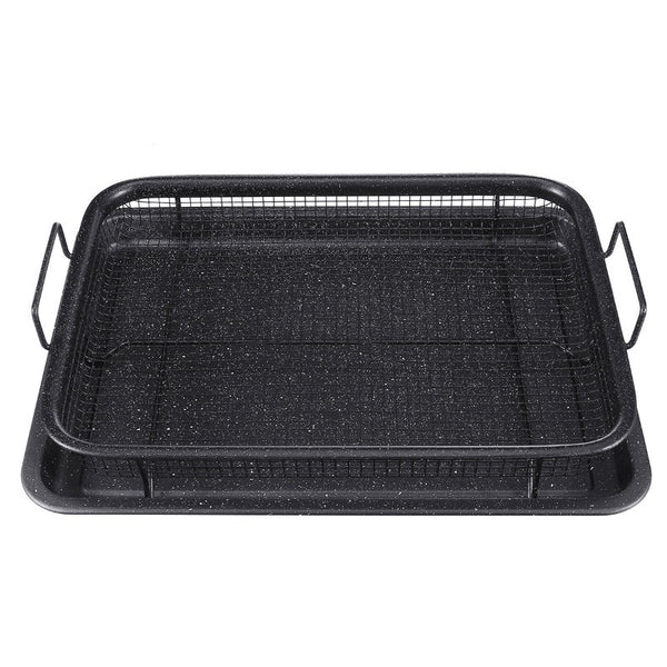 Black Non Stick Mesh Pan Oven Baking Grill Tray Basket