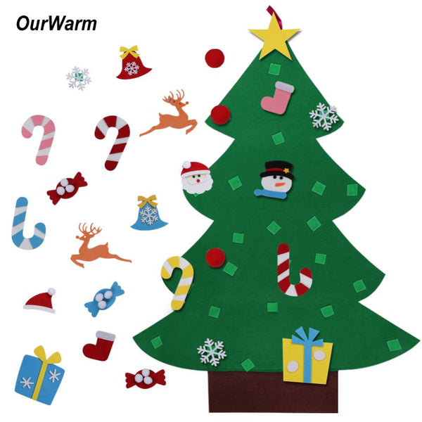 Diy Felt Christmas Tree Children Gifts Wall Decoration Party Decorations
