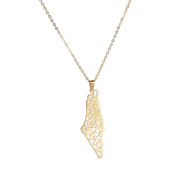 Veile Studios Palestine Map Pendant Necklace For Men And Women Fashion Jewellery Necklaces & Pendants