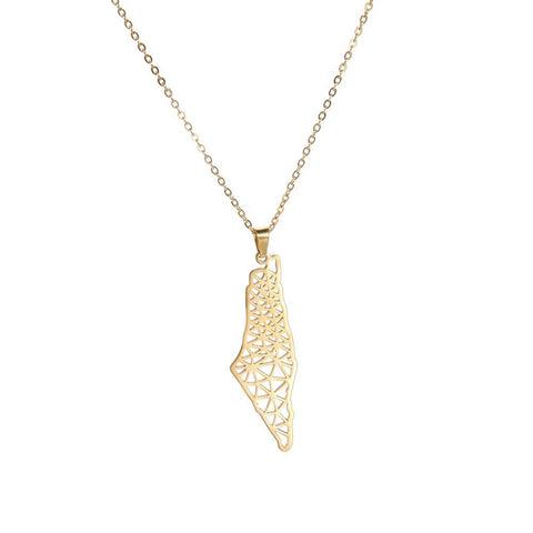 Veile Studios Palestine Map Pendant Necklace For Men And Women Fashion Jewellery Necklaces & Pendants