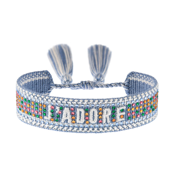 Cross Border Fully Ironed Colorful Diamond Woven Diy Bracelet Accessories For Women Creative Ethnic Embroidery Letter Rope Charms & Charm Bracelets
