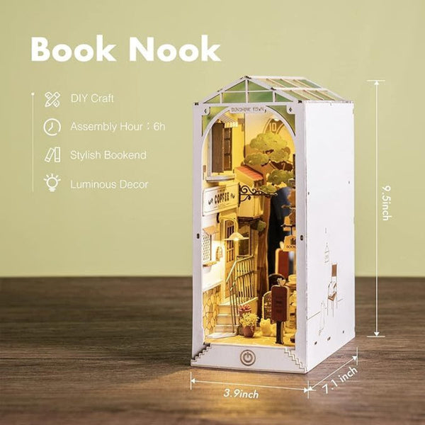 Rolife Diy Book Nook Kit Bookend Stand Bookshelf Insert 3D Puzzles