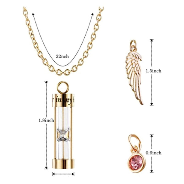 Veile Studios Cremation Necklace Eternal Hourglass Pendant Unisex Stainless Steel Souvenir Necklaces & Pendants
