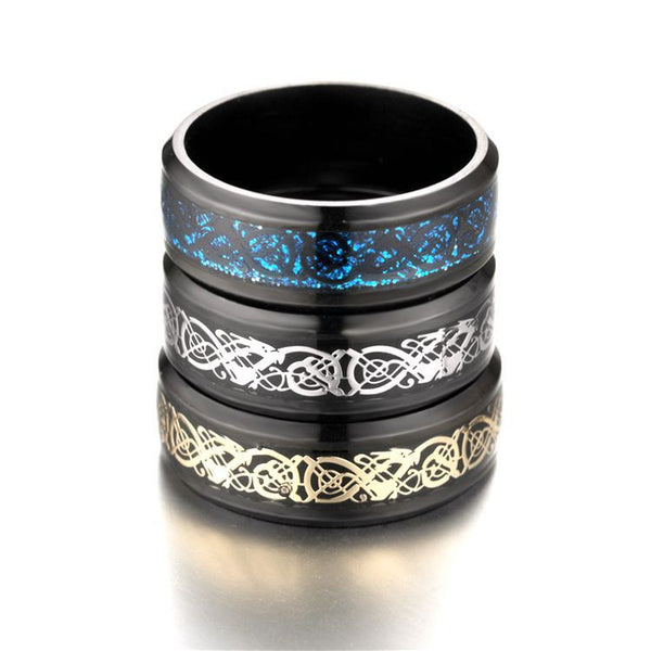 Veile Studios Dragon Pattern Men Stainless Steel Jewellery Rings