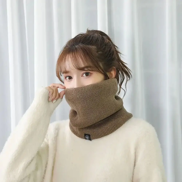 Solid Color Neck Warmer Winter Windproof Scarf Cold Proof Plush Ring Fashion Thick Scarves & Wraps