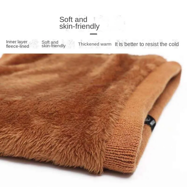 Solid Color Neck Warmer Winter Windproof Scarf Cold Proof Plush Ring Fashion Thick Scarves & Wraps