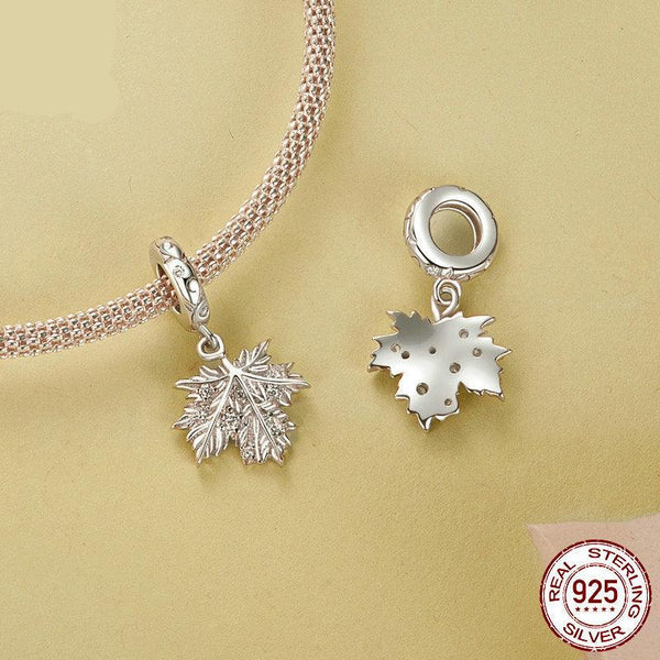 Veile Studios Silver Charm Original Maple Leaf Pendant S925 Bracelet Beads Decoration Bracelets