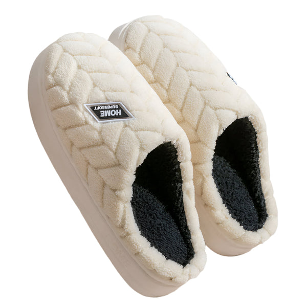 Non Slip Thick Soled Plush For Couples Winter Home Indoor Fleece Shoes Slippers