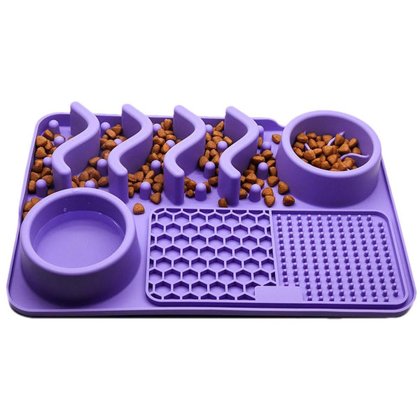 Multi-Functional Pet Food Bowl Slow Dinner Basin Pad