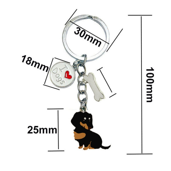American Style Pet Dog Wax Metal Keychains
