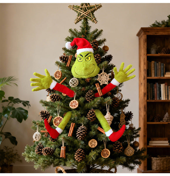 Santa Claus New Green Christmas Decoration Plush Toy Elf Doll Ornament Seasonal Decorations