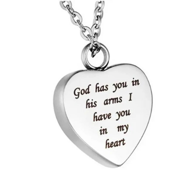 Custom Stainless Steel Cremation Ash Jewelry Heart Urn Necklace Pendant Funnel Fill Kit Necklaces & Pendants