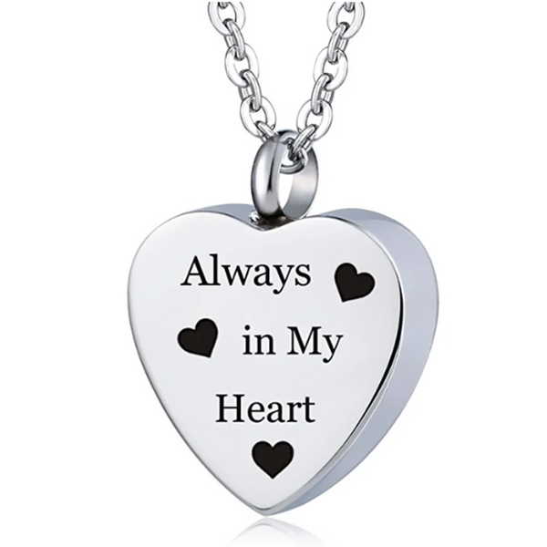 Custom Stainless Steel Cremation Ash Jewelry Heart Urn Necklace Pendant Funnel Fill Kit Necklaces & Pendants