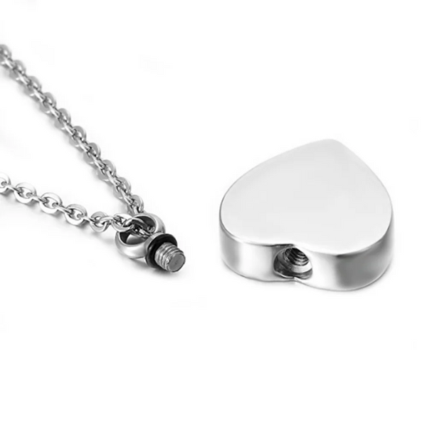 Custom Stainless Steel Cremation Ash Jewelry Heart Urn Necklace Pendant Funnel Fill Kit Necklaces & Pendants