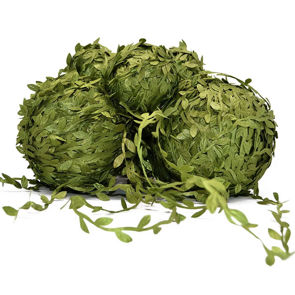10 Meter Silk Leaf Shaped Handmake Artificial Green Leaves For Wedding Decoration Diy Wreath Gift Scrapbooking Craft Fake Flower Venue Decorations