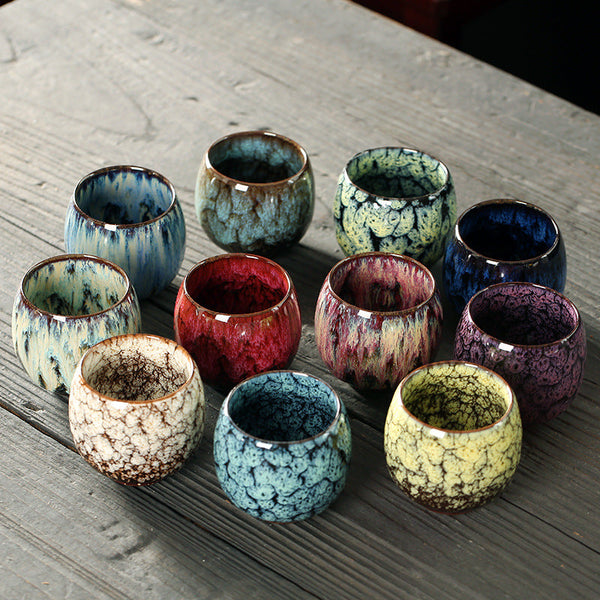 110Ml Kung Fu Tea Set Single Cup Tenmoku Glaze Jian Zhan Master Bowl Egg Shaped Small Teasets