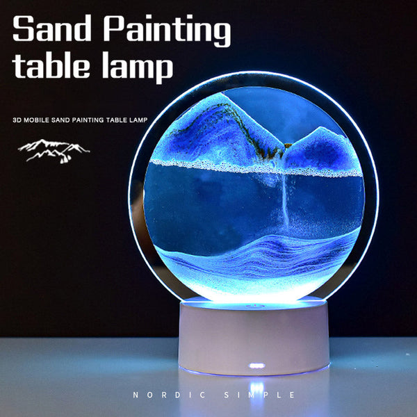 Sand Painting Lamp Remote Control Rgb Led Night Light Quicksand Table Desk