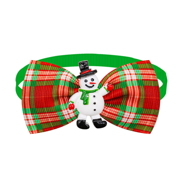 Christmas Dog Printed Pet Tie Collar Bow Accessories Cat Threaded Ribbon Dog Clothing & Shoes