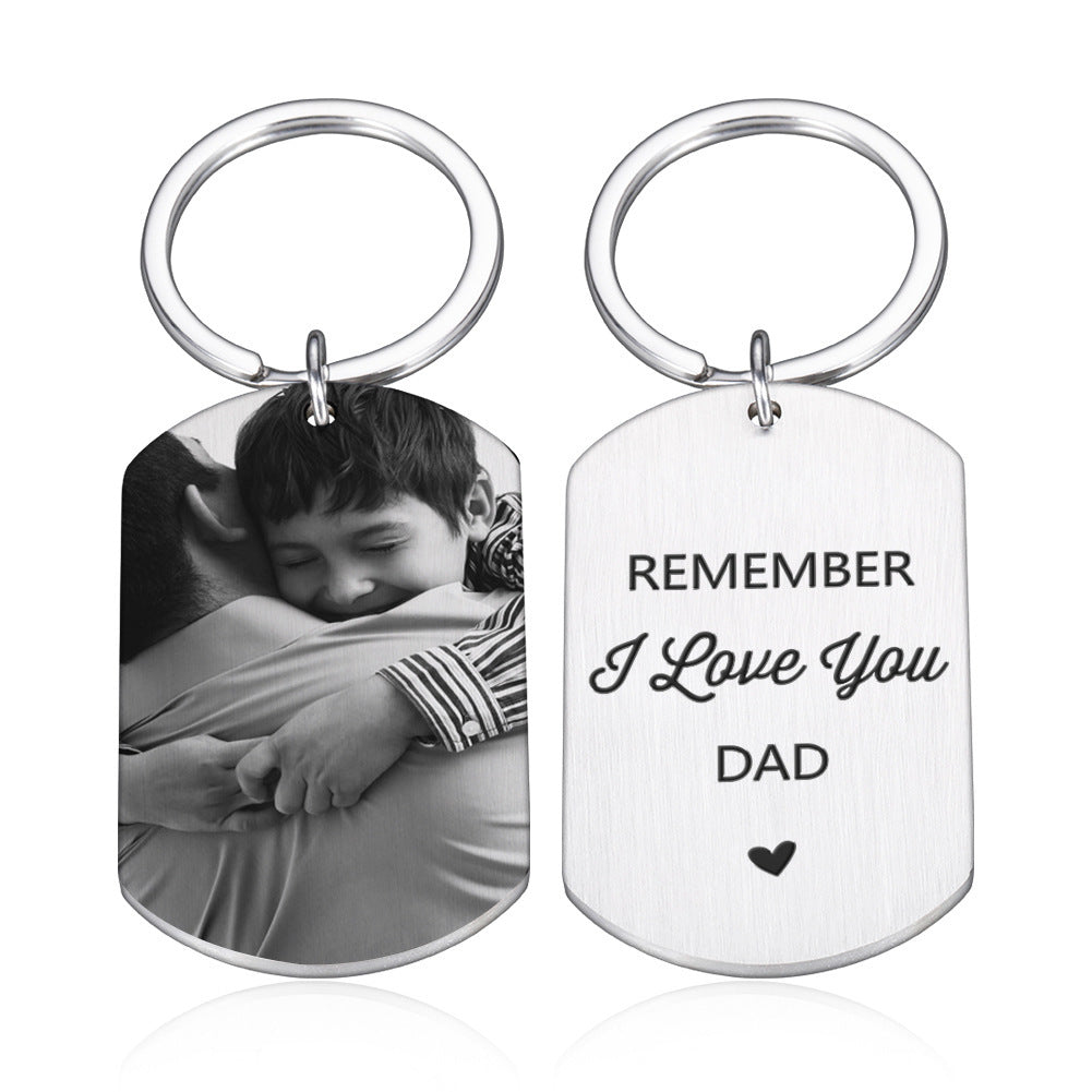 Mipgs Diy Private Tag Keychain Pendant Stainless Steel Silver Keyrings