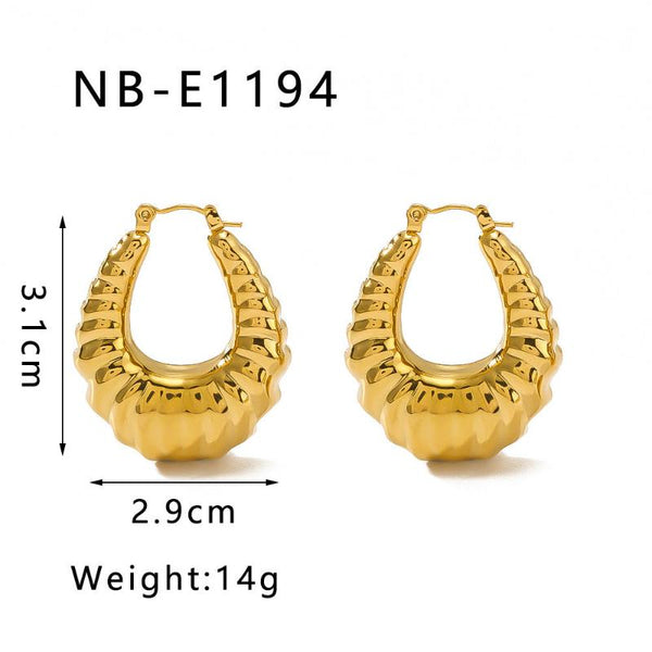 Veile Studios Croissant Pattern Design Stainless Steel Accessory For Women Earrings