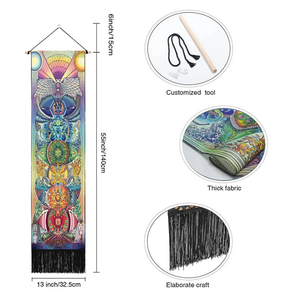 Seven Chakra Tapestry Hippie Mandala Chakras Wall Hanging Fabric Yoga Meditation For Spiritual Room Decor Tapestries