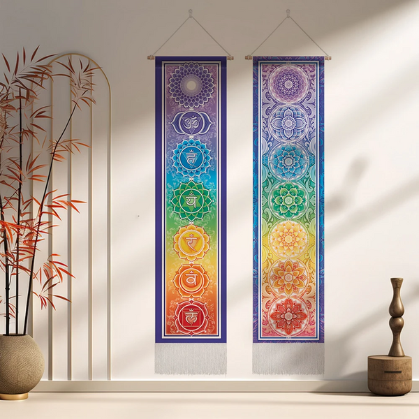 Seven Chakra Tapestry Hippie Mandala Chakras Wall Hanging Fabric Yoga Meditation For Spiritual Room Decor Tapestries