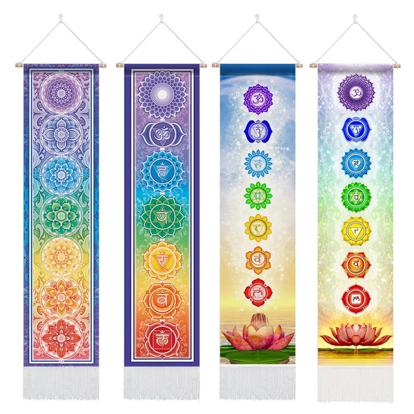 Seven Chakra Tapestry Hippie Mandala Chakras Wall Hanging Fabric Yoga Meditation For Spiritual Room Decor Tapestries