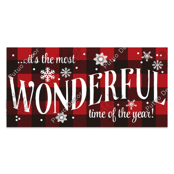 New Year Decoration Home Wooden Hanging Sign Door Christmas Tree Ornament Gift Plaques & Signs