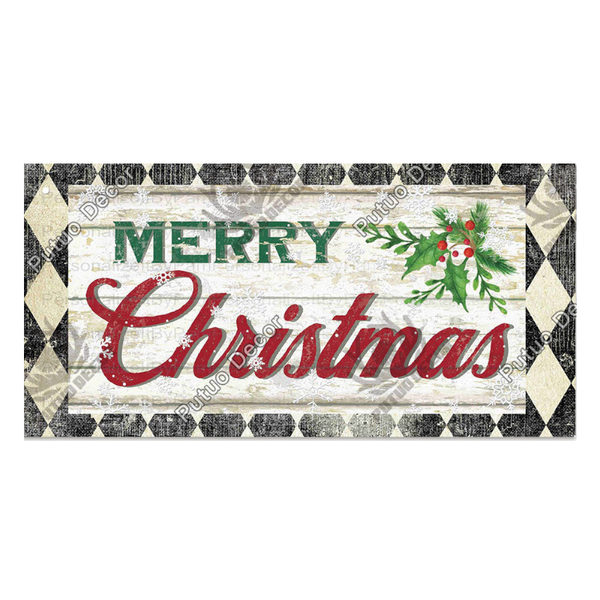 New Year Decoration Home Wooden Hanging Sign Door Christmas Tree Ornament Gift Plaques & Signs