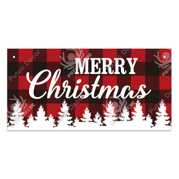 New Year Decoration Home Wooden Hanging Sign Door Christmas Tree Ornament Gift Plaques & Signs