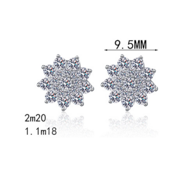 Veile Studios 925 Sterling Silver Moissanite Zircon Elegant Earrings