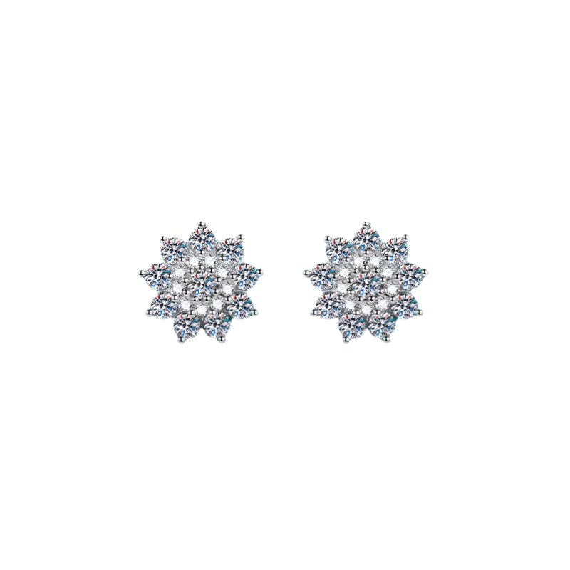 Veile Studios 925 Sterling Silver Moissanite Zircon Elegant Earrings