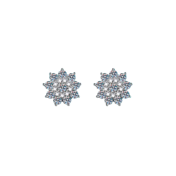 925 Sterling Silver Moissanite Zircon Stud Earrings
