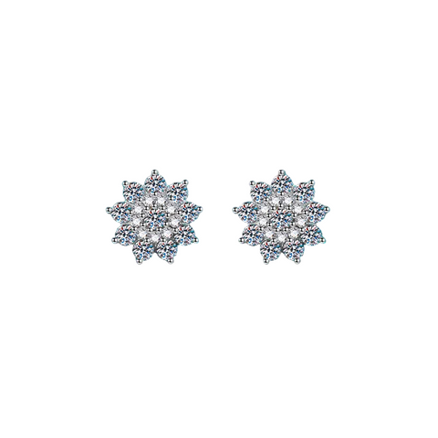 925 Sterling Silver Moissanite Zircon Stud Earrings