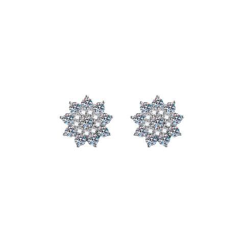 Veile Studios 925 Sterling Silver Moissanite Zircon Elegant Earrings