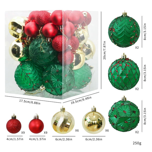 Saint Yuan Electroplated Christmas Ball Set 36Pcs Tree Decorations Window Display Personality Ornament Seasonal Decorations