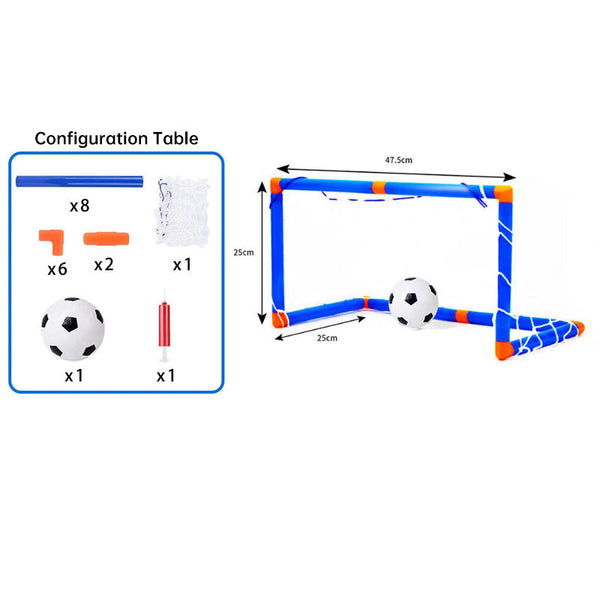 Mini Foldable Plastic Soccer Set Detachable Posts High Strength Indoor/Outdoor Kids' Bday Gift Soccer Goals