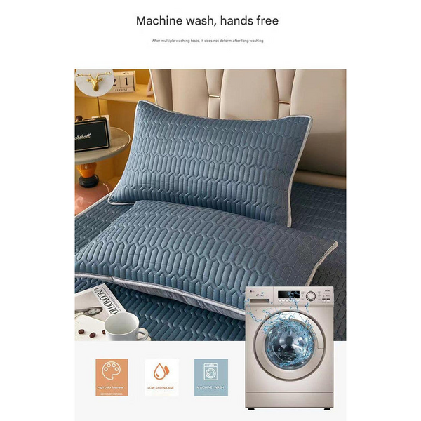 Pair Of Cooling Latex Texture Pillowcase Set Solid Colour 48X74cm Pink Pillow Cases