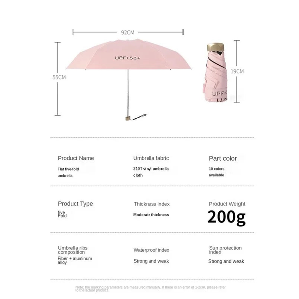 Mini Pocket Rain Umbrella Sun Shade Women Uv Capsule Business It Umbrellas